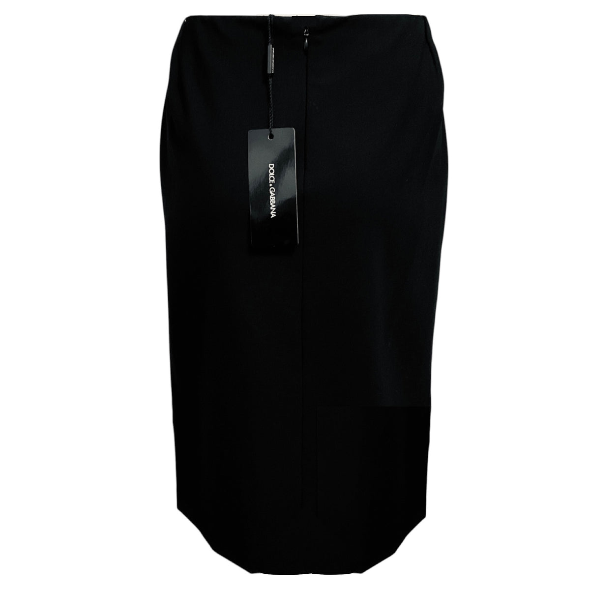 Dolce & Gabbana Black Classic Wool Stretch Pencil Skirt