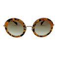 Load image into Gallery viewer, Miu Miu Brown / Gold Tortoiseshell Acetate and Metal Round Sunglasses
