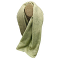 Load image into Gallery viewer, Chanel Light Green Ombre Effect CC Logo and Camellia Print Fringed Sheer Cashmere Scarf

