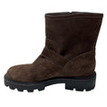 Load image into Gallery viewer, Jimmy Choo Brown Suede Leather Moto Boots with Buckle Detail
