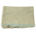 Load image into Gallery viewer, Chanel Light Green Ombre Effect CC Logo and Camellia Print Fringed Sheer Cashmere Scarf
