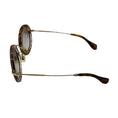 Load image into Gallery viewer, Miu Miu Brown / Gold Tortoiseshell Acetate and Metal Round Sunglasses
