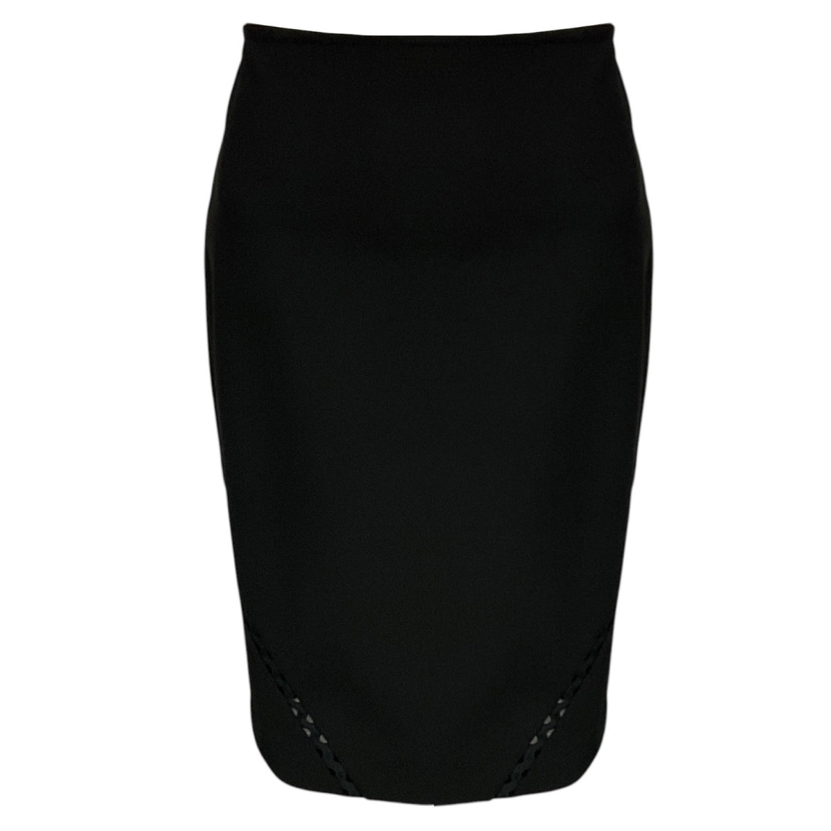 Yigal Azrouel Jet Black Ric Rac Mechanical Stretch Skirt