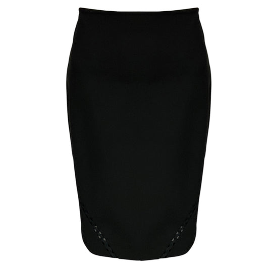 Yigal Azrouel Jet Black Ric Rac Mechanical Stretch Skirt