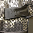 Load image into Gallery viewer, RTA Black Glass Sequined Moto Zip Blazer Jacket

