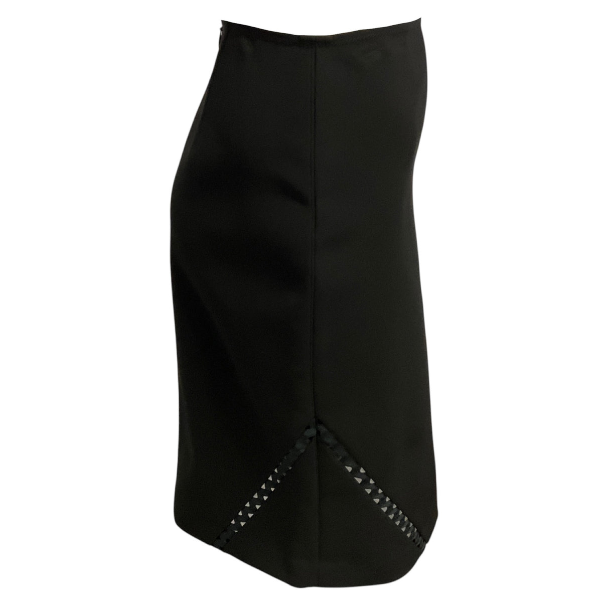 Yigal Azrouel Jet Black Ric Rac Mechanical Stretch Skirt