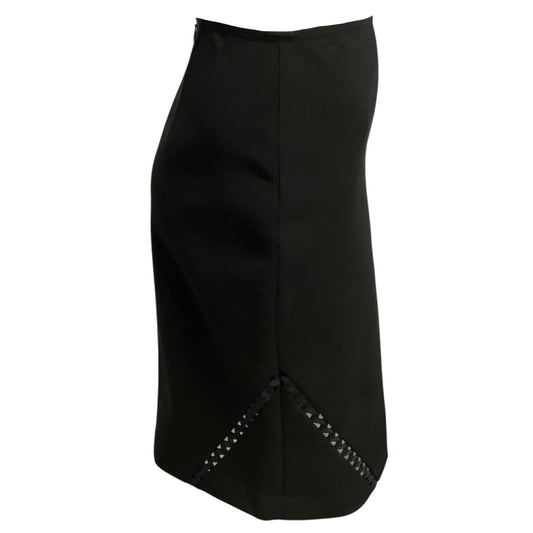 Yigal Azrouel Jet Black Ric Rac Mechanical Stretch Skirt
