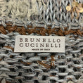 Load image into Gallery viewer, Brunello Cucinelli Grey / Brown Sequined Short Sleeved Metallic Knit Sweater
