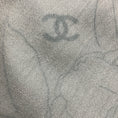 Load image into Gallery viewer, Chanel Light Green Ombre Effect CC Logo and Camellia Print Fringed Sheer Cashmere Scarf
