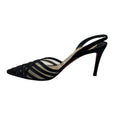 Load image into Gallery viewer, Christian Louboutin Black Mesh Tulle and Satin Pointed Toe Slingback Pumps
