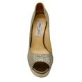 Load image into Gallery viewer, Jimmy Choo Gold / Silver Metallic Glitter Open Toe Platform Pumps
