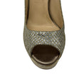 Load image into Gallery viewer, Jimmy Choo Gold / Silver Metallic Glitter Open Toe Platform Pumps
