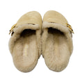 Load image into Gallery viewer, Louis Vuitton Nude Suede Calf Leather And Shearling LV Cosy Flat Comfort Clog
