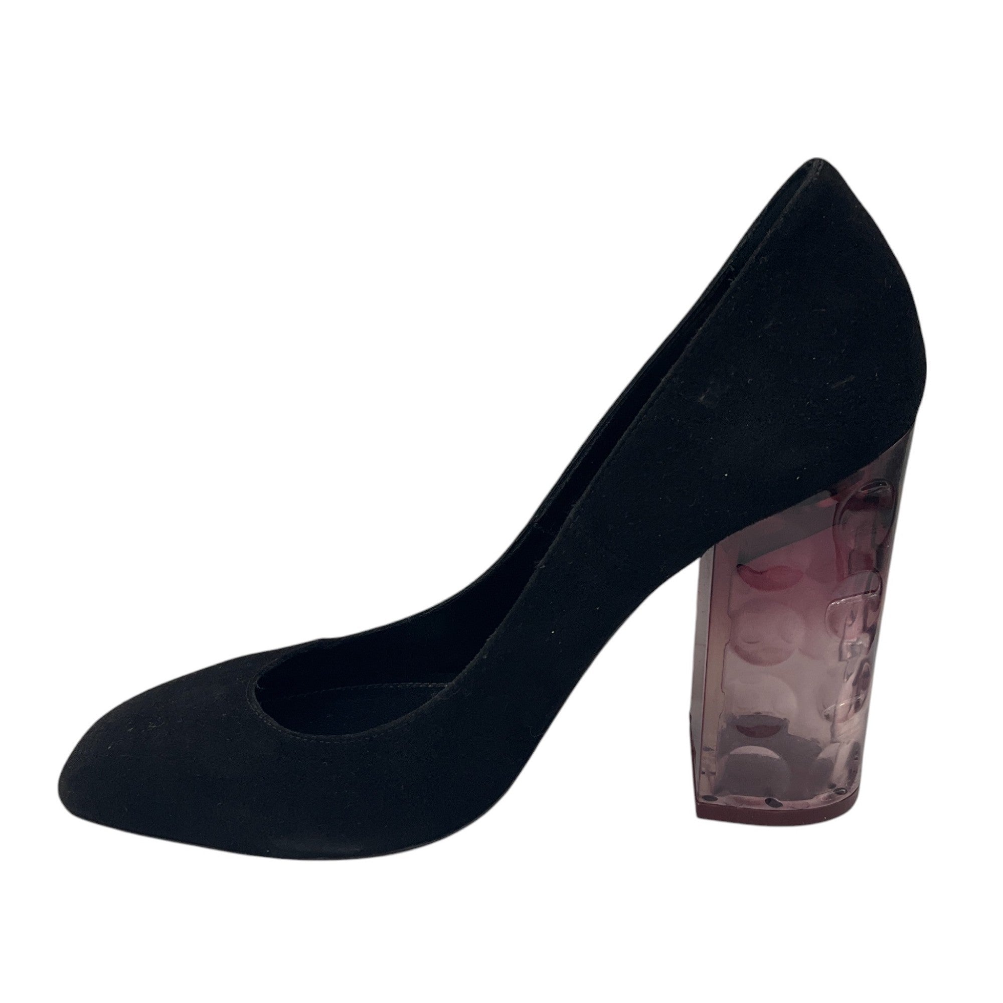 Nicholas Kirkwood Black / Purple Lucite Heel Suede Pumps