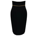Load image into Gallery viewer, Barbara Bui Black High Waisted Midi Pencil Skirt with Gold Zipper Detail
