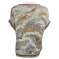 Load image into Gallery viewer, Brunello Cucinelli Grey / Brown Sequined Short Sleeved Metallic Knit Sweater
