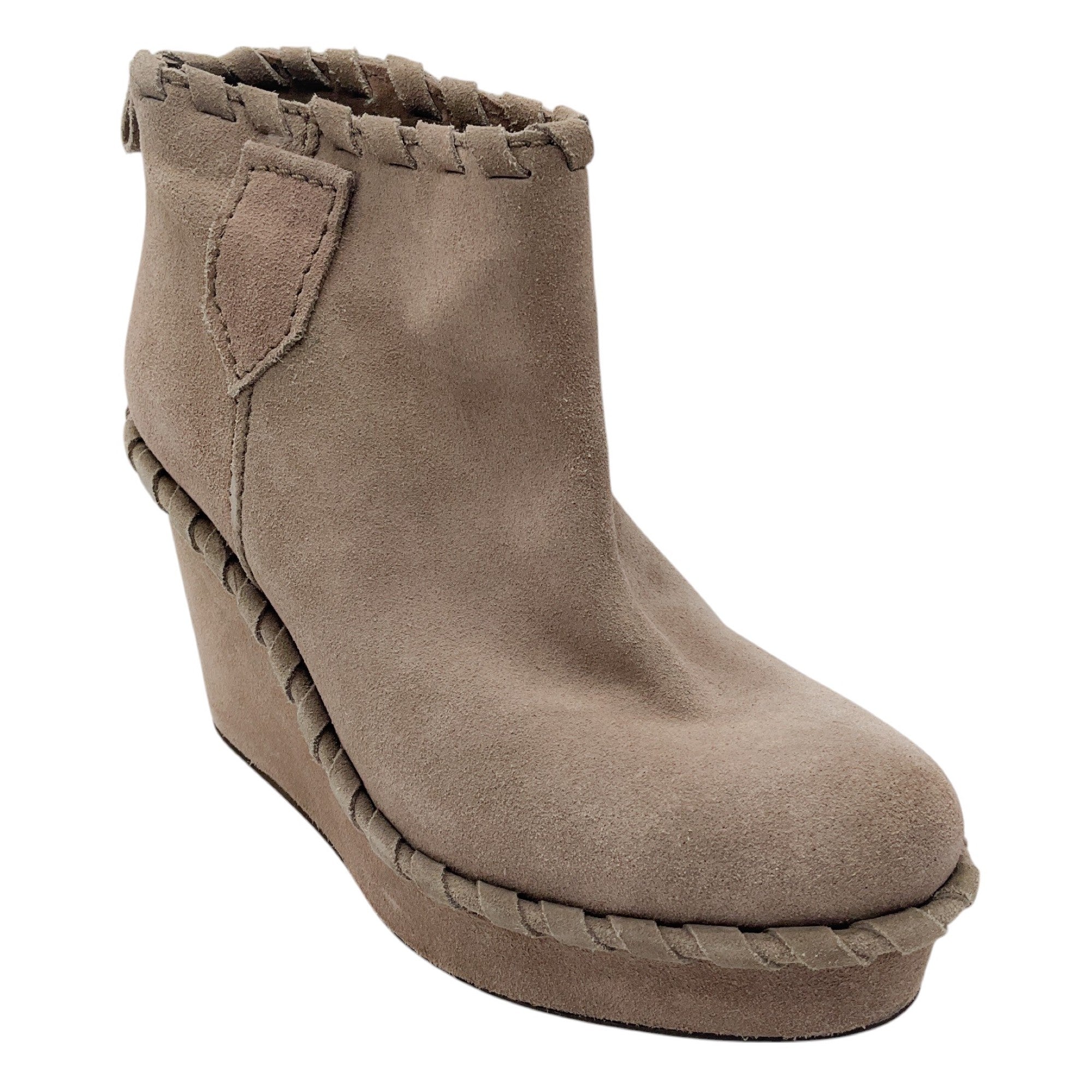 Pedro Garcia Taupe Suede Wedge Booties