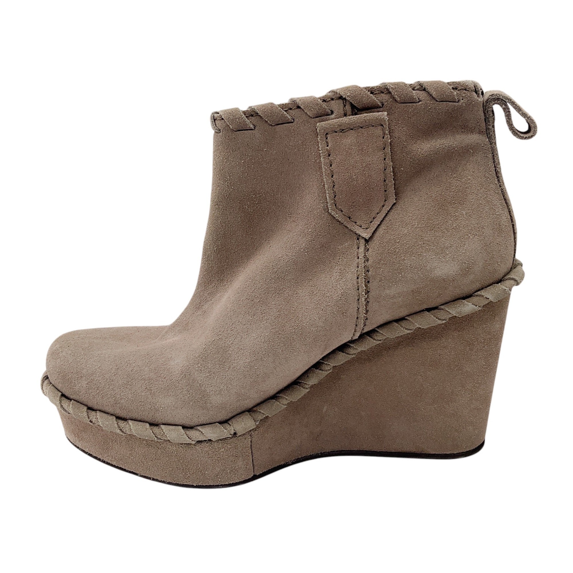 Pedro Garcia Taupe Suede Wedge Booties