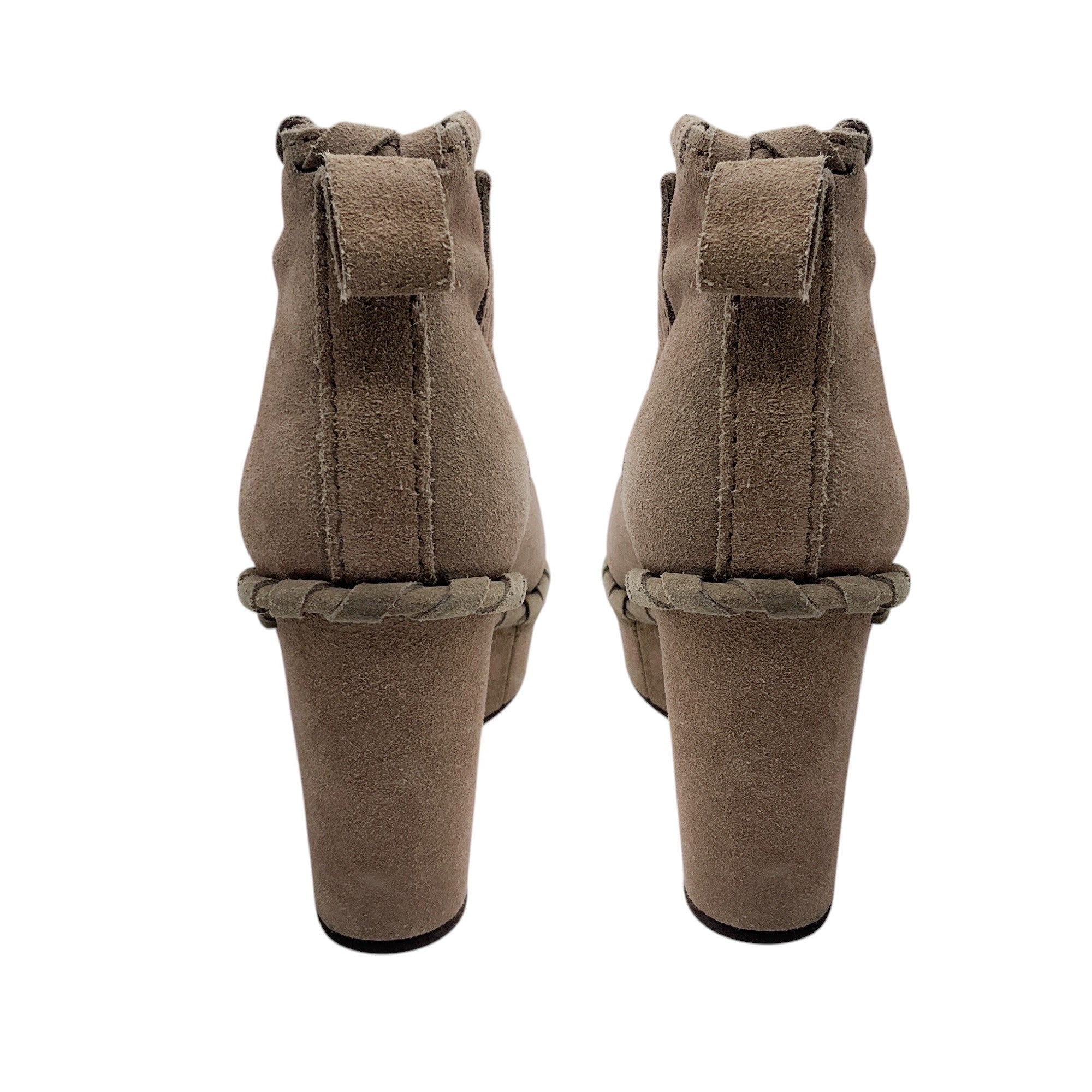 Pedro Garcia Taupe Suede Wedge Booties