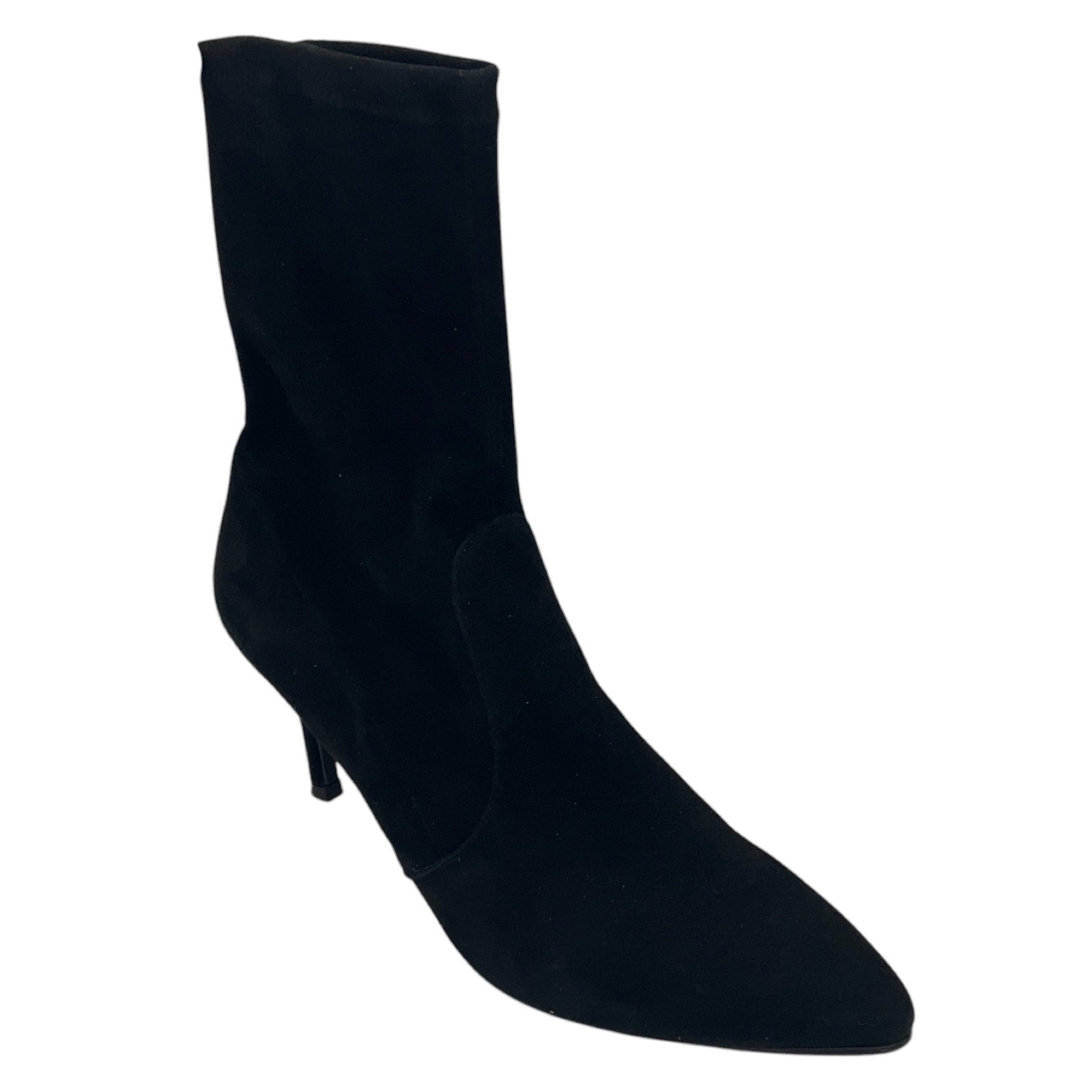 Stuart Weitzman Black Stretch Suede Booties