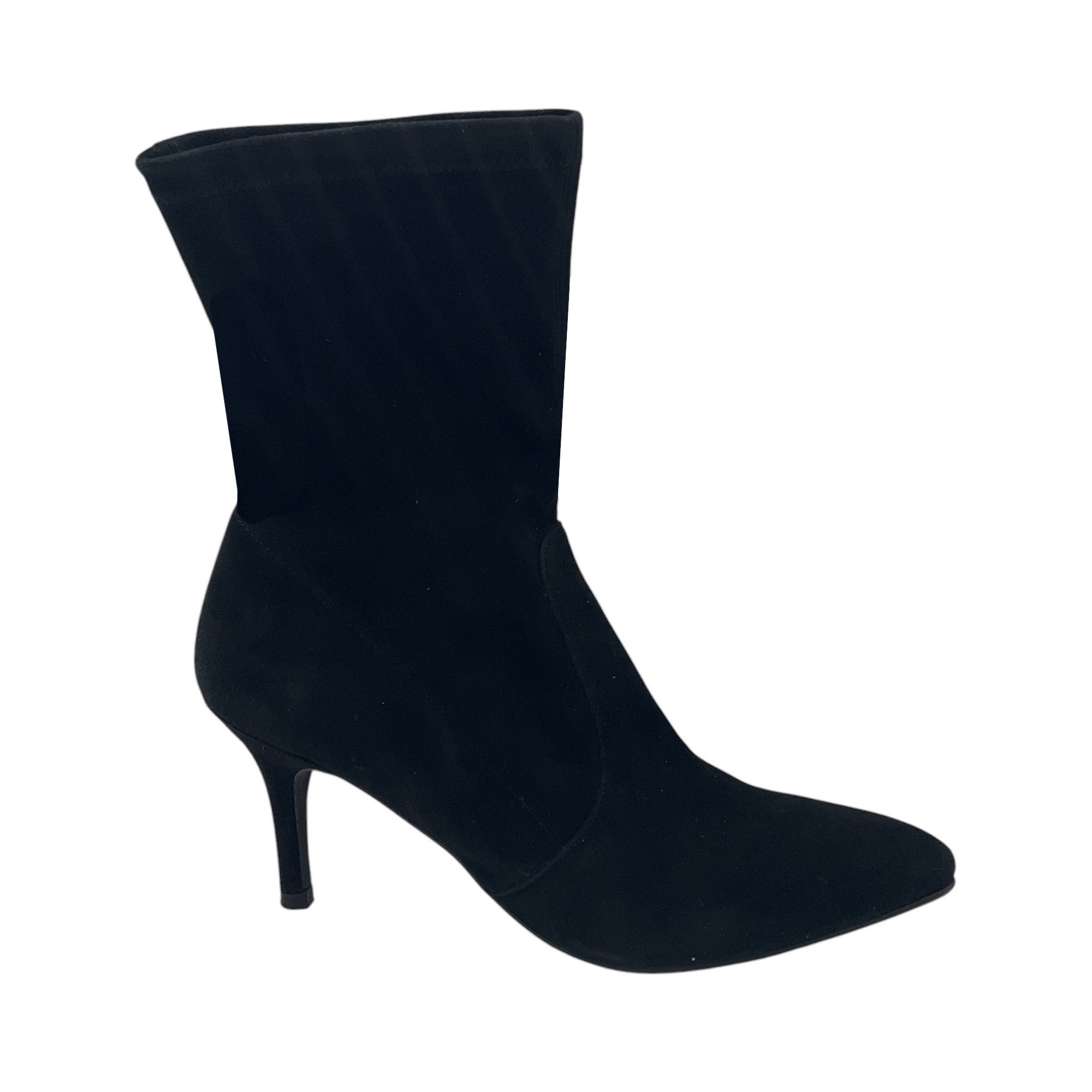 Stuart Weitzman Black Stretch Suede Booties