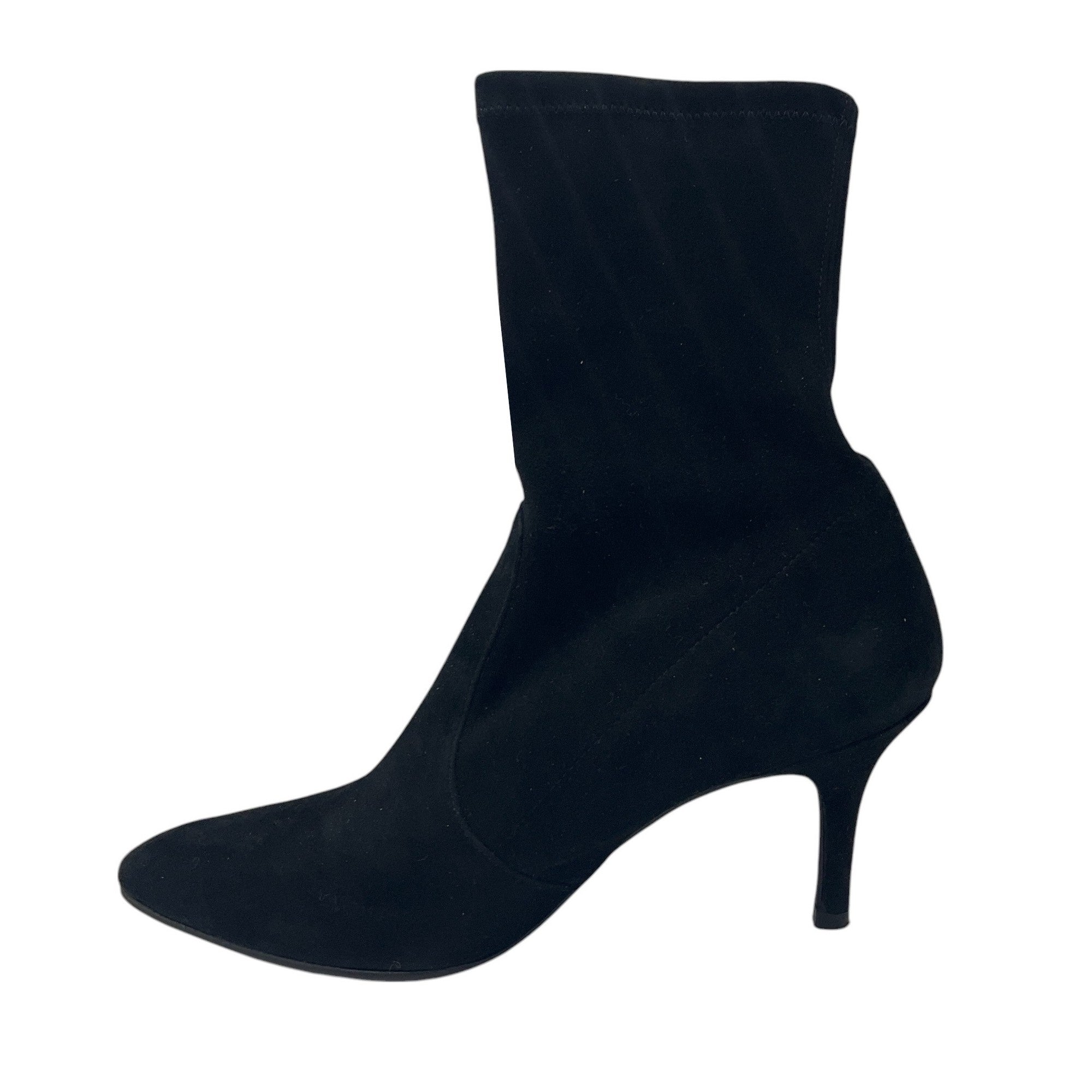 Stuart Weitzman Black Stretch Suede Booties