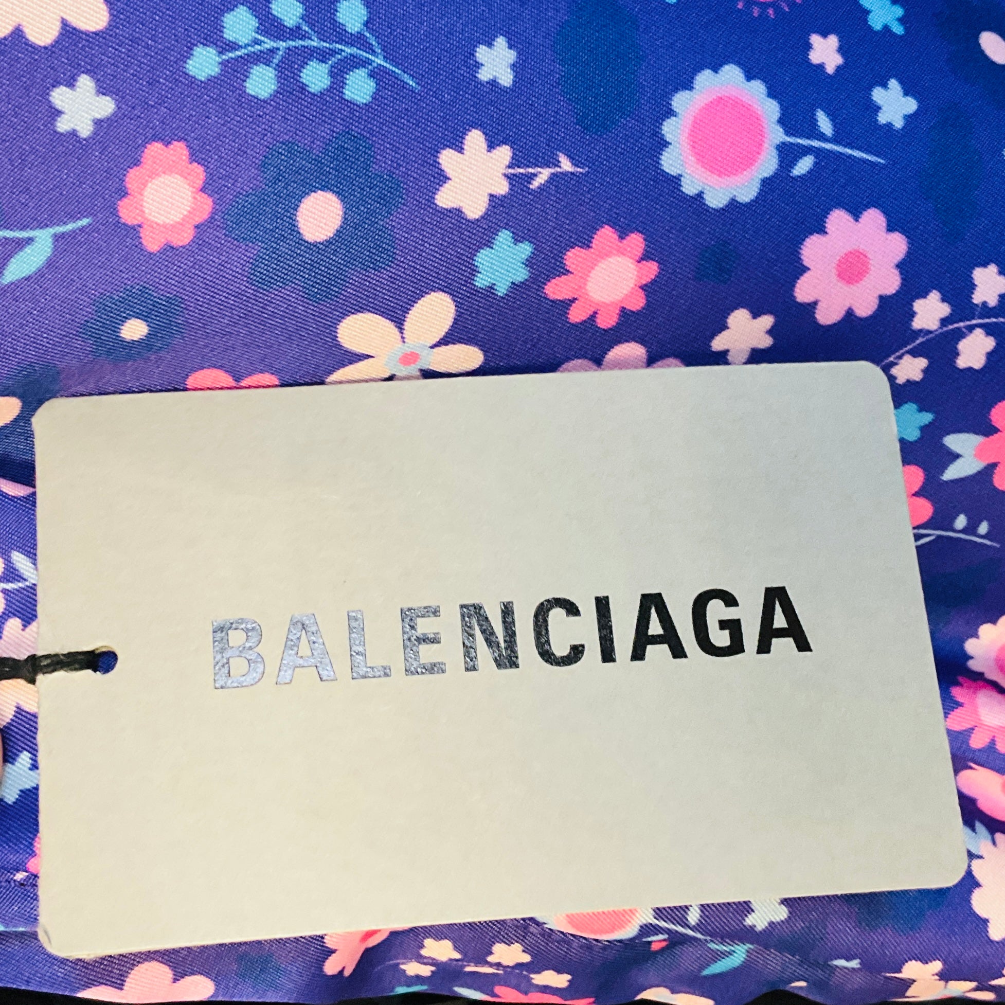 Balenciaga Purple / Lilac Graphic Flower Scooter Coat
