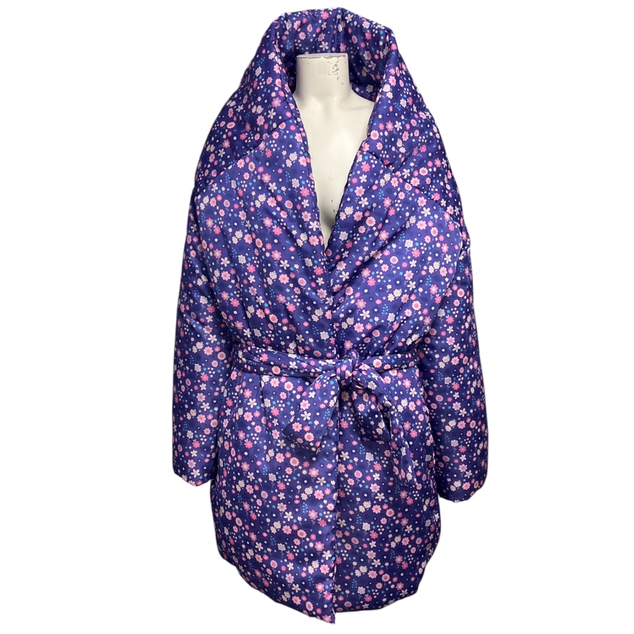 Balenciaga Purple / Lilac Graphic Flower Scooter Coat