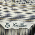 Load image into Gallery viewer, Loro Piana White / Grey / Blue Multi Striped Button Front Linen Shirt / Blouse
