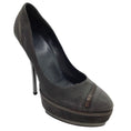 Load image into Gallery viewer, Gucci Grey Suede Zippered Platform Pumps
