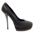 Load image into Gallery viewer, Gucci Grey Suede Zippered Platform Pumps
