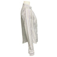 Load image into Gallery viewer, Loro Piana White / Grey / Blue Multi Striped Button Front Linen Shirt / Blouse

