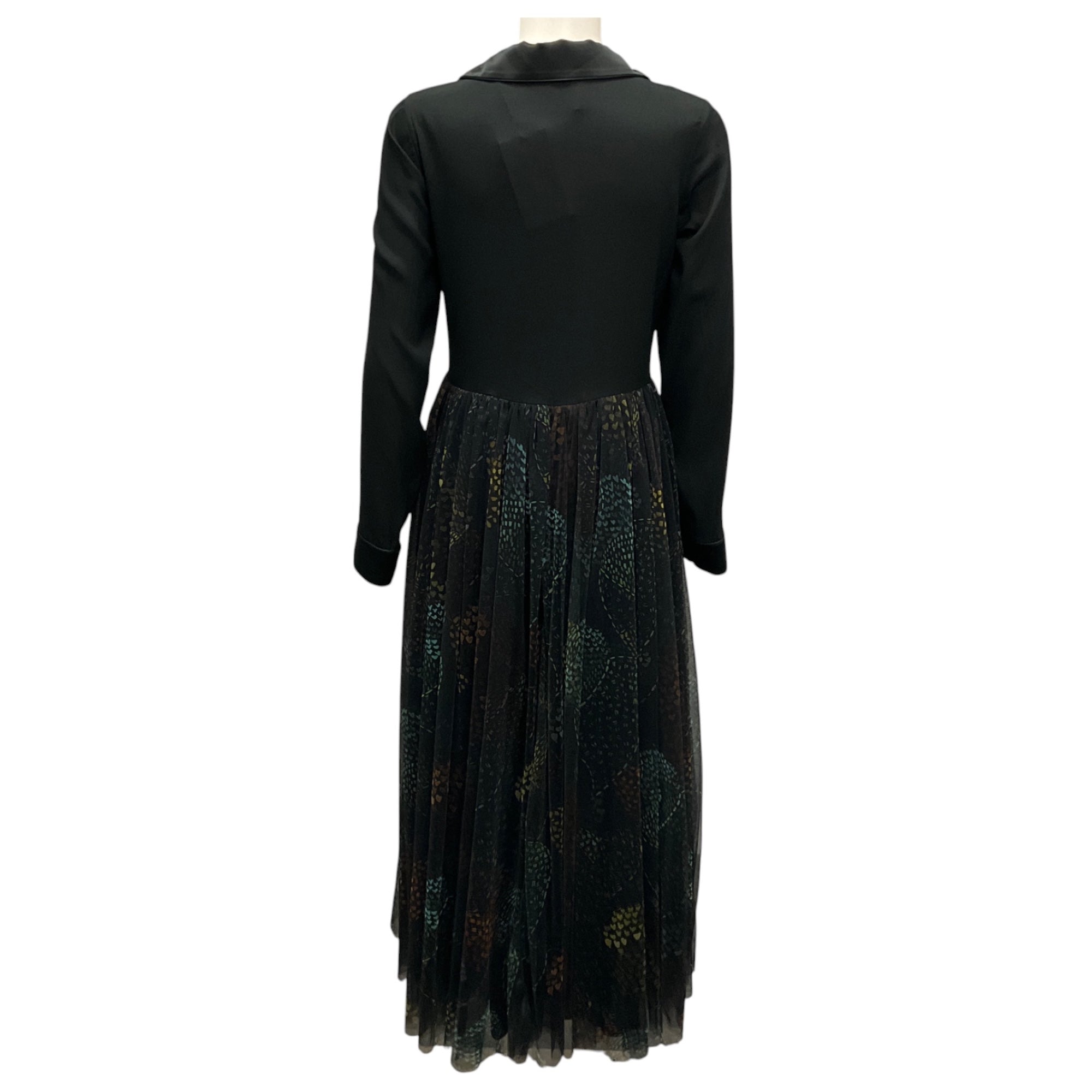 Sara Roka Black Multi 2023 Kenji Tulle Midi Wrap Dress