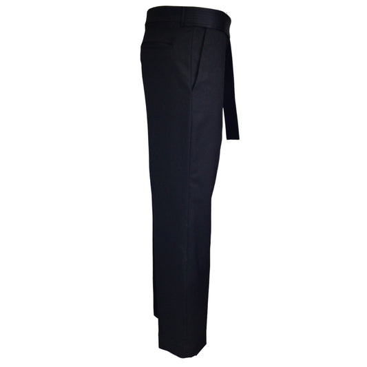 Louis Vuitton Black Silk Belt Detail Wool Pants / Trousers