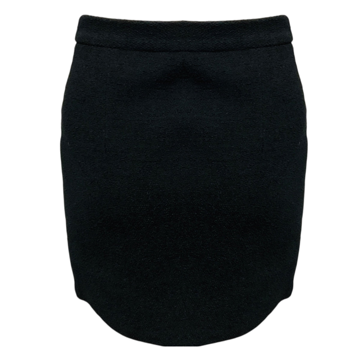 Alessandra Rich Black Wool Tweed Mini Skirt