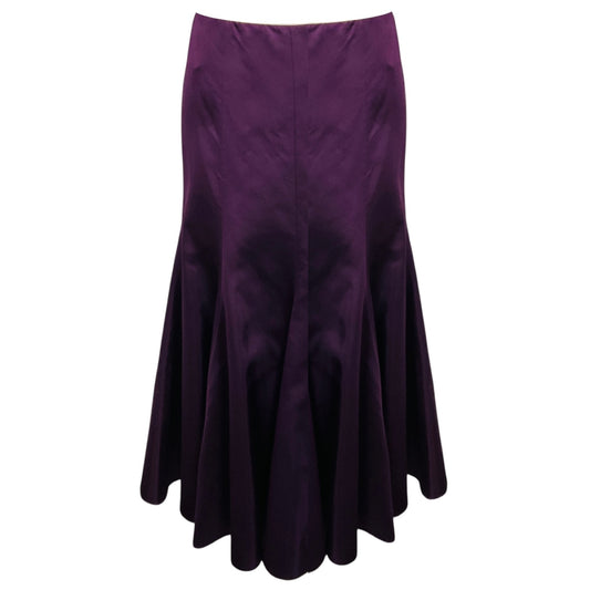 Ralph Lauren Collection Vintage Purple Silk Midi Skirt