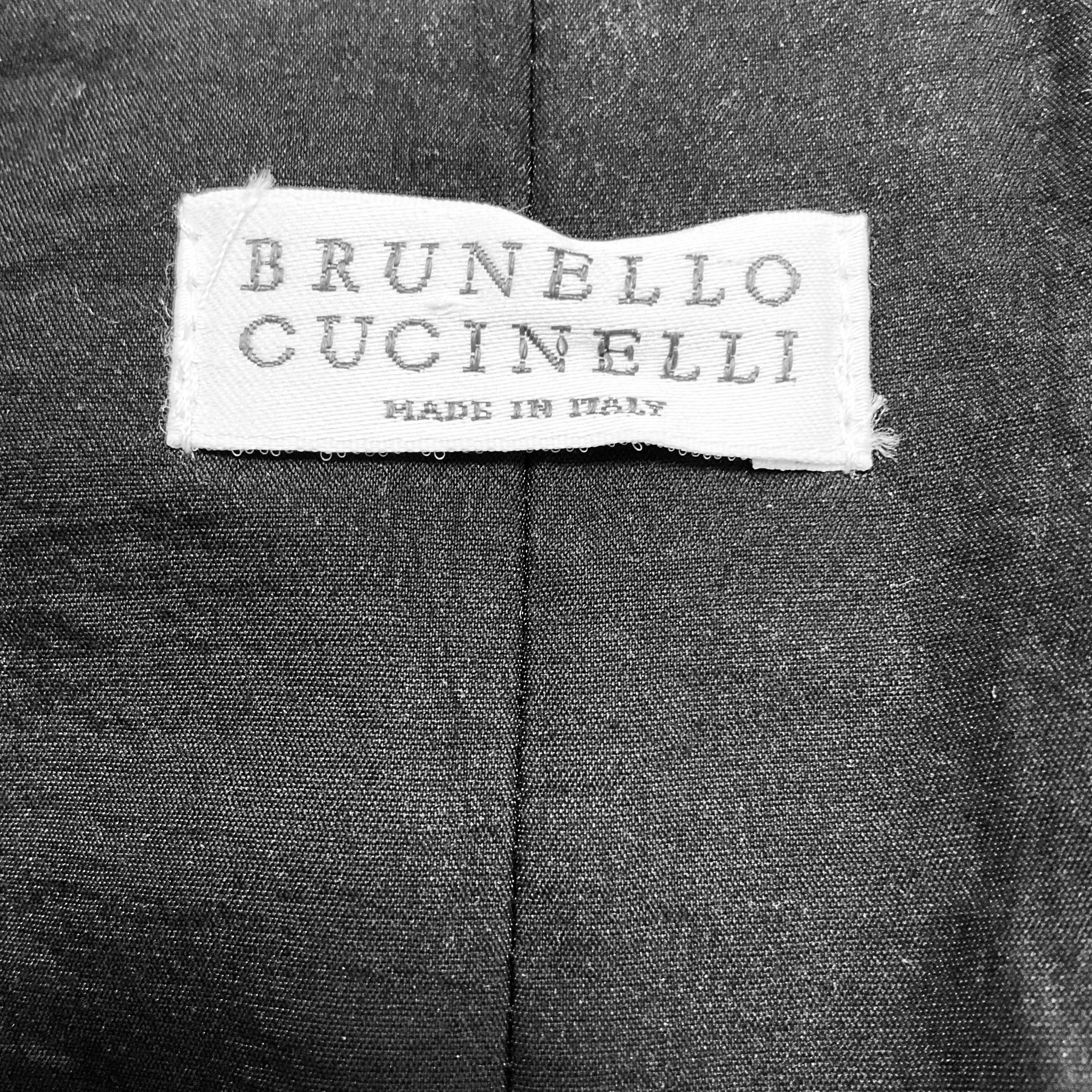 Brunello Cucinelli Black Wide Leg Cotton and Nylon Pants / Trousers