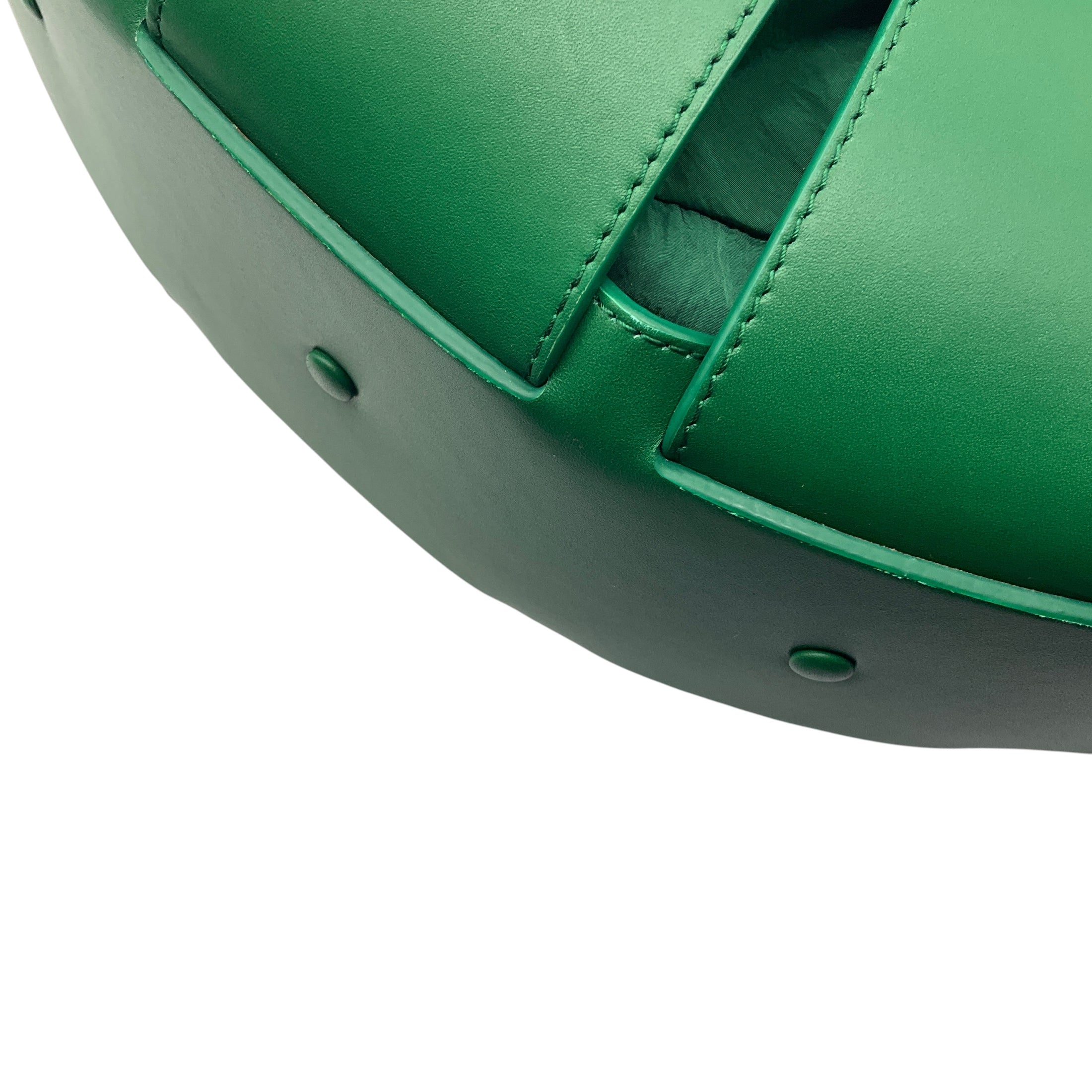 Bottega Veneta Racing Green French Calfskin and Light Paper Nylon The Shell Medium Bag