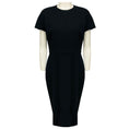 Load image into Gallery viewer, Victoria Beckham Black Short Sleeved Crepe Midi Dress with Zip Back
