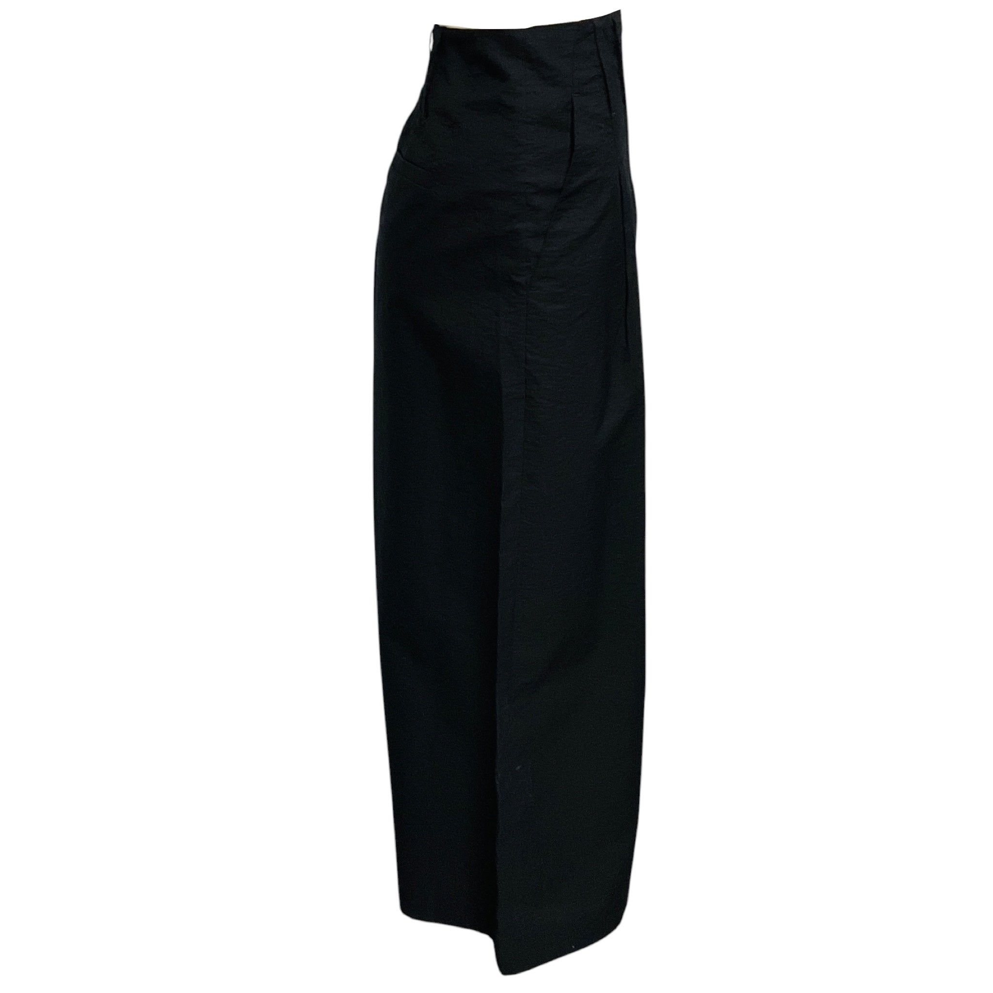 Brunello Cucinelli Black Wide Leg Cotton and Nylon Pants / Trousers