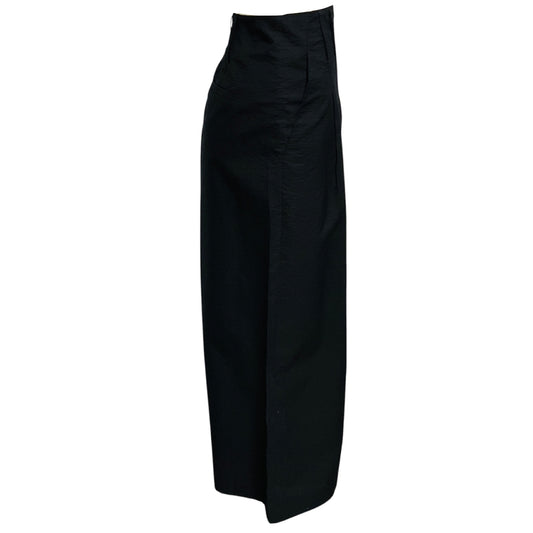Brunello Cucinelli Black Wide Leg Cotton and Nylon Pants / Trousers