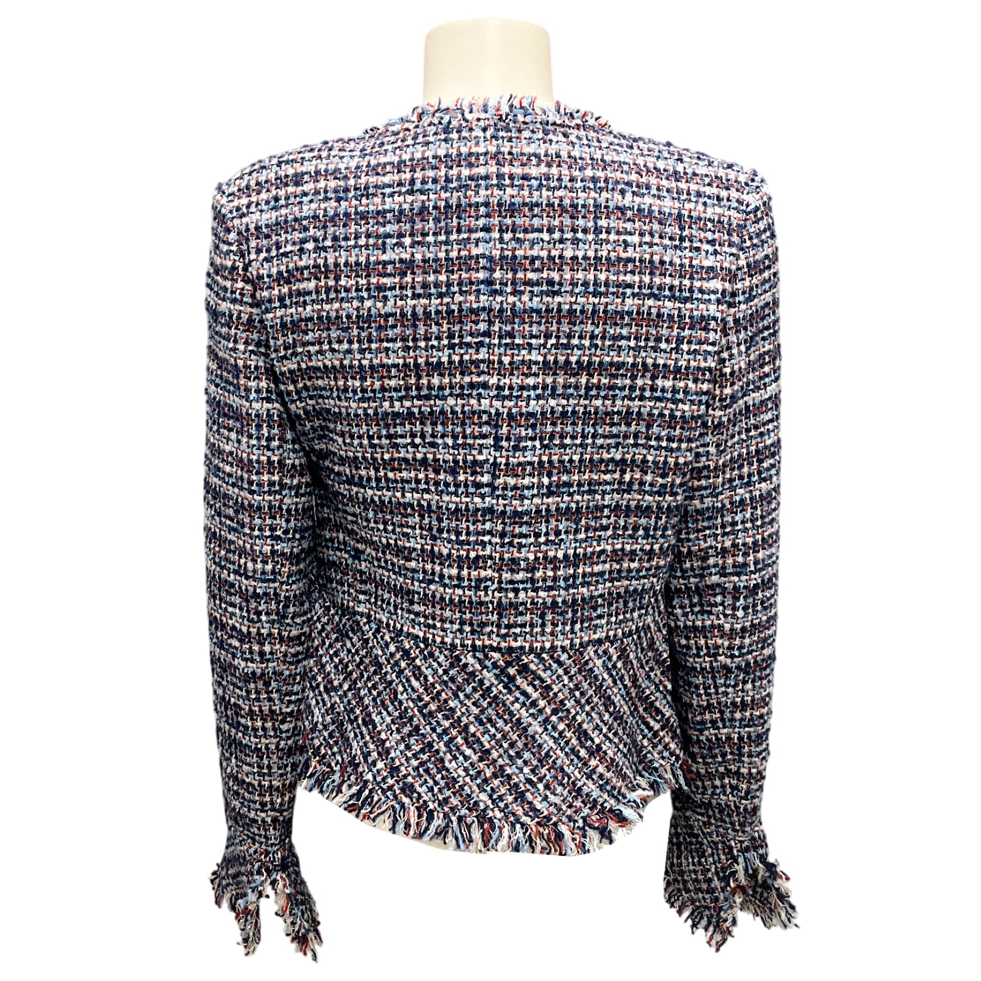 Derek Lam 10 Crosby Blue Multi Elizabeth Peplum Tweed Jacket