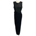 Load image into Gallery viewer, Donna Karan Black Sleeveless Lambskin Leather and Stretch Jersey Midi Dress
