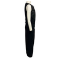 Load image into Gallery viewer, Donna Karan Black Sleeveless Lambskin Leather and Stretch Jersey Midi Dress
