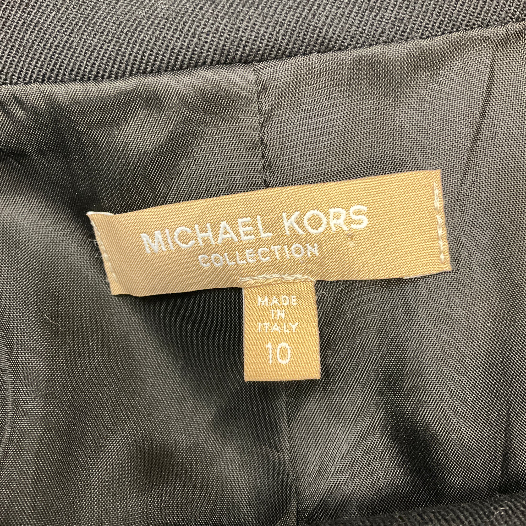 Michael Kors Collection Black Button-Front Wool Jacket