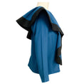 Load image into Gallery viewer, Givenchy Teal Blue / Black Ruffled Long Sleeved Silk Blouse
