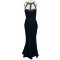 Load image into Gallery viewer, Rachel Gilbert Black Stone Embellished Silk Gown / Formal Dress

