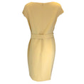 Load image into Gallery viewer, St. John Yellow Cap Sleeved Belted Crepe Dress
