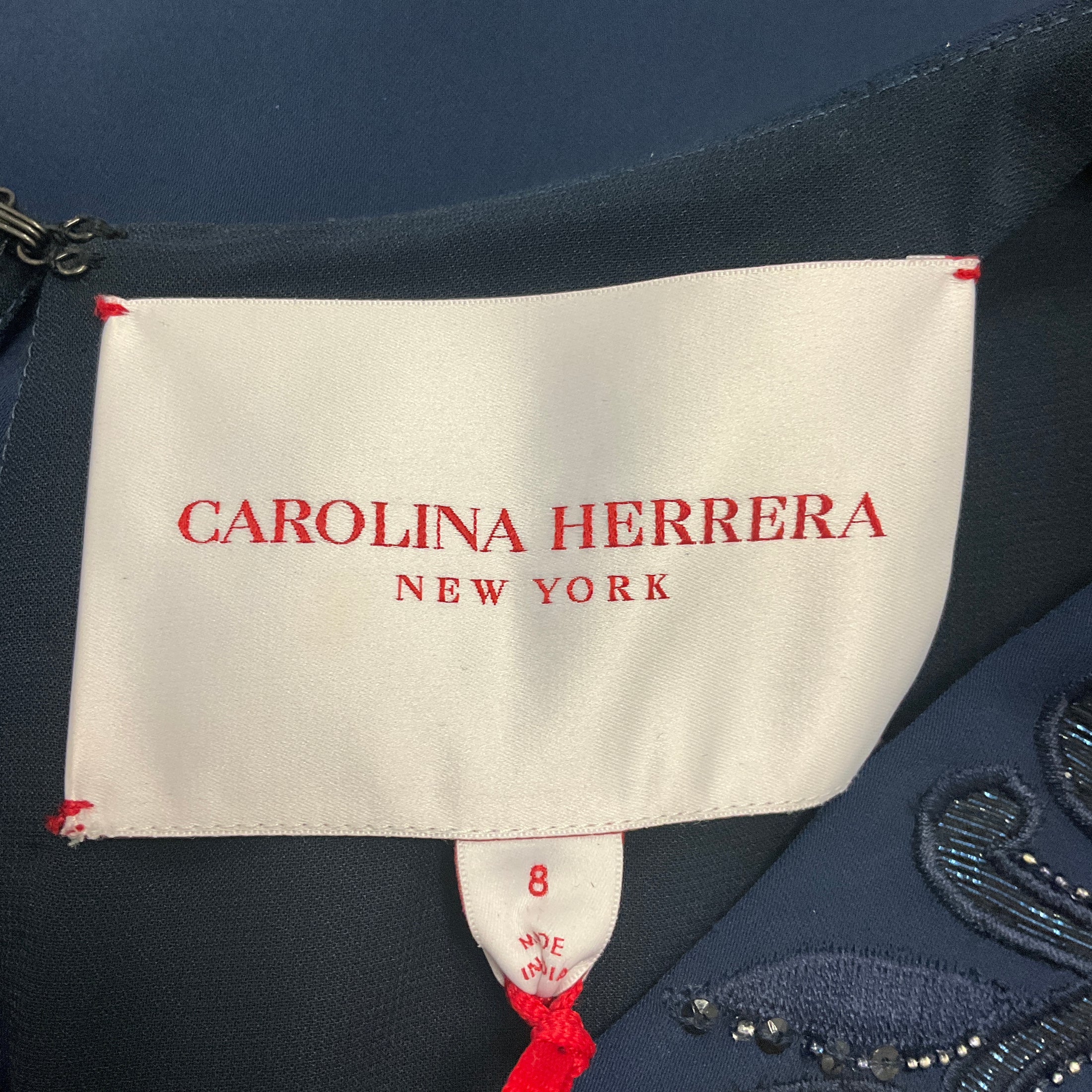 Carolina Herrera Midnight 2022 V Neck Sheath Cape Caftan Gown