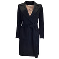 Load image into Gallery viewer, Fleurette Black Belted Mid-Length Cashmere Trench Coat
